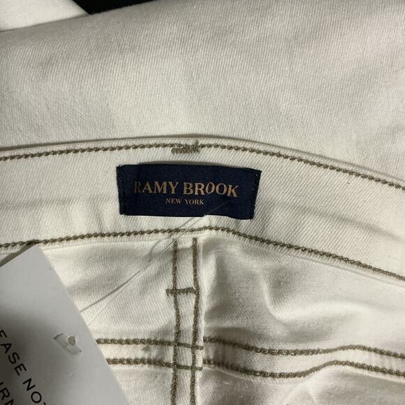 Ramy Brook Mid Rise Skinny White Jeans Chain Link Patterned NWT Women’s 28 - Picture 11 of 12